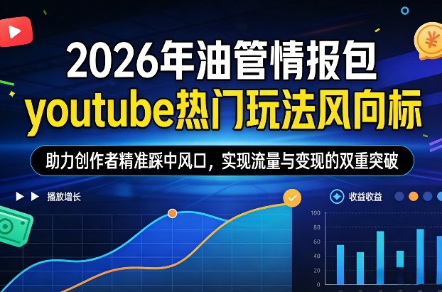 2026年油管情报包，youtube热门玩法风向标，助力创作者精准踩中风口，实现流量与变现的双重突破（更新0330）-51云资源
