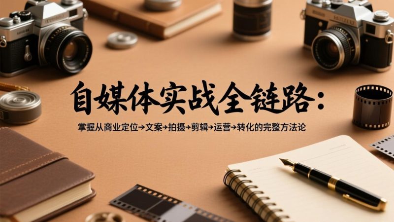 自媒体实战全链路：掌握从商业定位→文案→拍摄→剪辑→运营→转化的完整方法论-51云资源