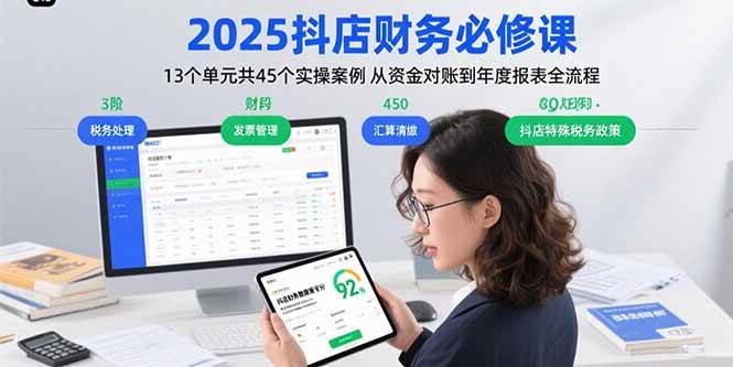 (15763期)2025抖店财务必修课:13个单元共45个实操案例 从资金对账到年度报表全流程-51云资源