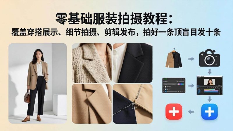 (17829期)零基础服装拍摄教程:覆盖穿搭展示、细节拍摄、剪辑发布,拍好一条顶盲目发十条-51云资源
