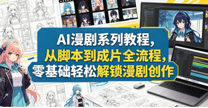 AI漫剧系列教程,从脚本到成片全流程,零基础轻松解锁漫剧创作