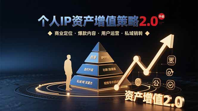 （15653期）个人IP资产增值策略2.0 拆解商业定位/爆款内容/用户运营/私域销转四大模块-51云资源