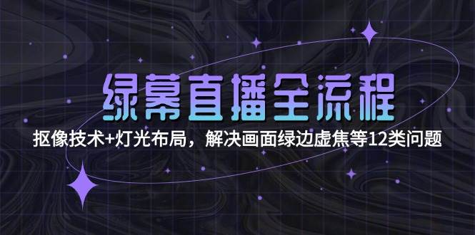 （15044期）绿幕直播全流程：抠像技术 灯光布局，解决画面绿边虚焦等12类问题-51云资源