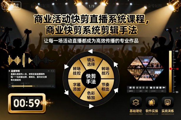 商业活动快剪直播系统课程，商业快剪系统剪辑手法-51云资源