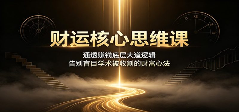 财运核心思维课:通透赚钱底层大道逻辑,告别盲目学术被收割的财富心法-51云资源