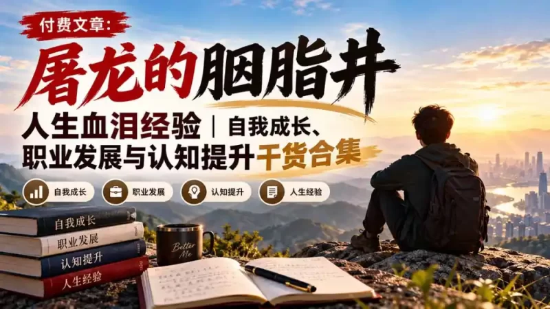 付费文章:屠龙的胭脂井人生血泪经验|自我成长、职业发展与认知提升干货合集-51云资源