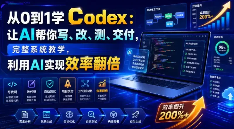 从0到1学Codex：让AI帮你写、改、测、交付，完整系统教学，利用AI实现效率翻倍(更新0918)-51云资源