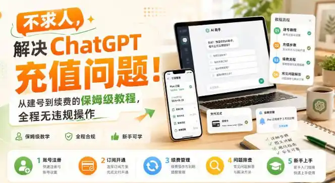 不求人,解决ChatGPT充值问题!从建号到续费的保姆级教程,全程无违规操作-51云资源