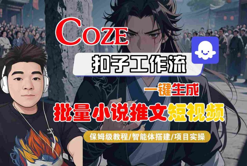 COZE扣子工作流一键生成批量小说推文短视频,保姆级教程-智能体搭建-项目实操-51云资源
