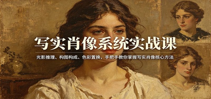 写实肖像系统实战课：光影推理、构图构成、色彩置换，手把手教你掌握写实肖像核心方法-51云资源
