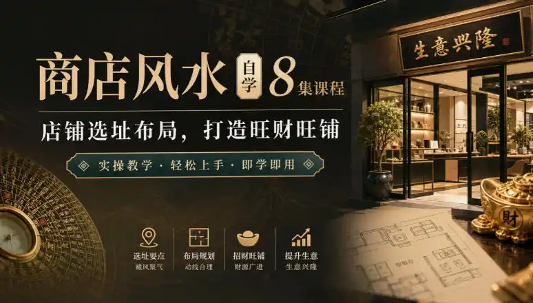 商店风水自学8集课程|店铺选址布局,打造旺财旺铺实操教学-51云资源