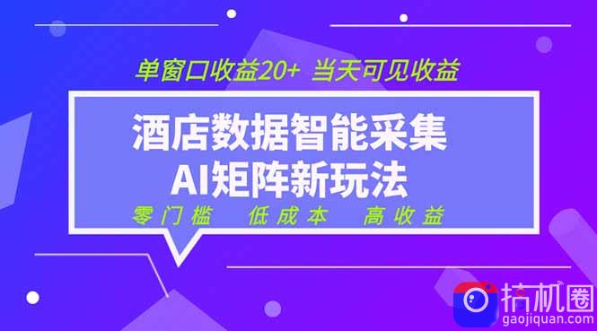 2026酒店数据采集ai智能矩阵新风口 低成本 高收益 当天见收益 单窗口20-51云资源