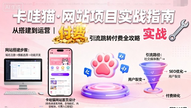 卡哇猫·网站项目，网站搭建与运营以及引流跳转付费-51云资源