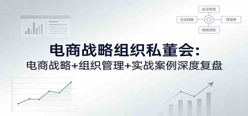 电商战略组织私董会:电商战略 组织管理 实战案例深度复盘-51云资源