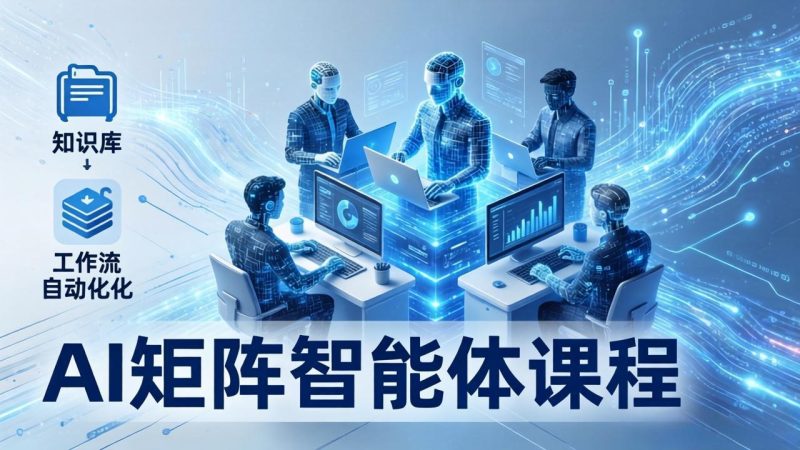 AI矩阵智能体实战：100个数字员工批量生产内容，文本知识库 工作流自动化全搞定-51云资源