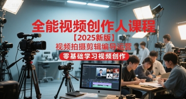 全能视频创作人课程【2025新版】视频拍摄剪辑编导运营，零基础学习视频创作-51云资源