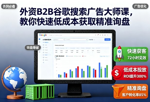 外资B2B谷歌搜索广告大师课，教你快速低成本获取精准询盘-51云资源