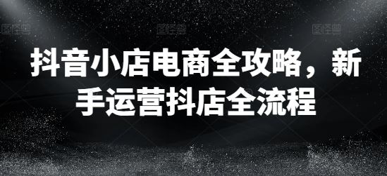 抖音小店电商全攻略,新手运营抖店全流程-51云资源
