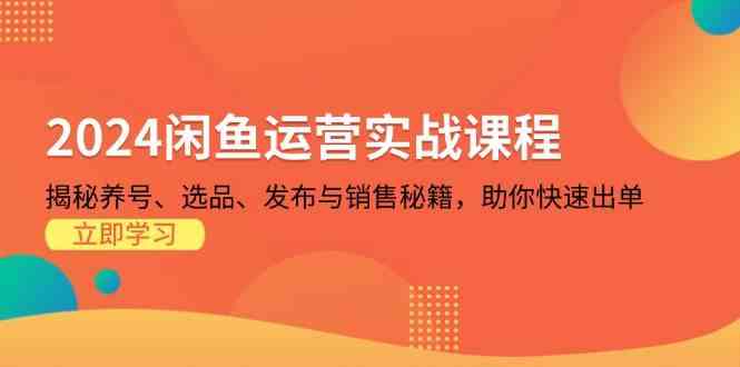 2024闲鱼运营实战课程:揭秘养号、选品、发布与销售秘籍,助你快速出单-51云资源