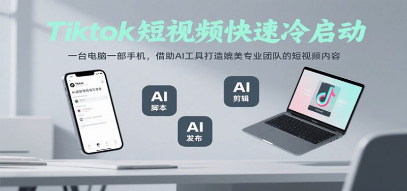Tiktok短视频快速冷启动,一台电脑一部手机,借助AI工具打造媲美专业团队的短视频内容-51云资源