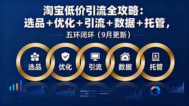 (16009期)淘宝低价引流全攻略:选品+优化+引流+数据+托管,五环闭环(9月更新)