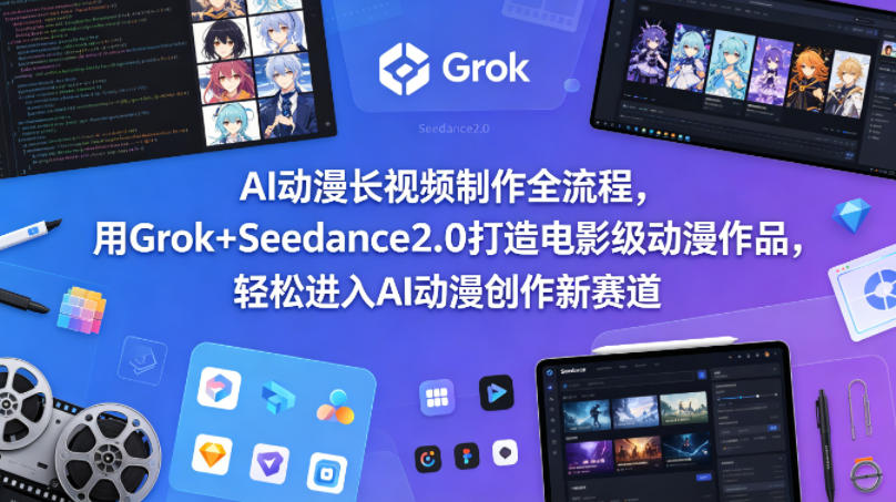 AI动漫长视频制作全流程，用Grok Seedance2.0打造电影级动漫作品，轻松进入AI动漫创作新赛道-51云资源