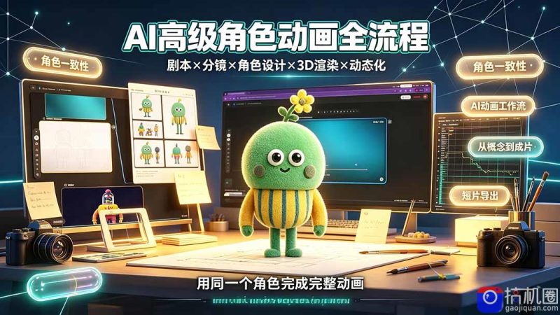 AI高级角色动画全流程:剧本×分镜×角色设计×3D渲染×动态化,从概念到成片一站式教学-51云资源