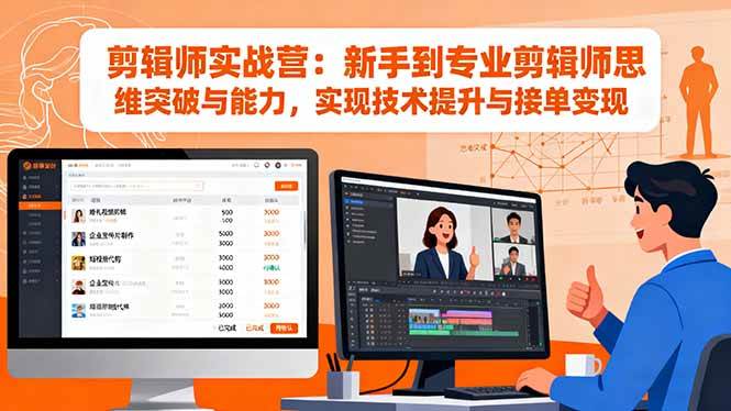 (16347期)剪辑师实战营:新手到专业剪辑师思维突破与能力,实现技术提升与接单变现-51云资源