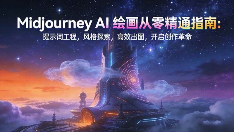 （17118期）Midjourney AI绘画从零精通指南：提示词工程，风格探索，高效出图，开启创作革命-51云资源