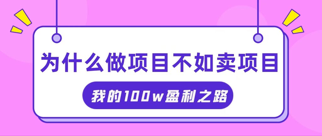 (11893期)抓住互联网创业红利期,我通过卖项目轻松赚取100W-51云资源
