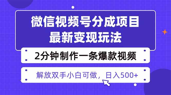 (16246期)视频号分成最新玩法,两天暴力起号变现1500 ,爆款视频制作只需要2分钟…-51云资源