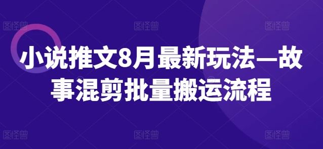 小说推文8月最新玩法—故事混剪批量搬运流程-51云资源