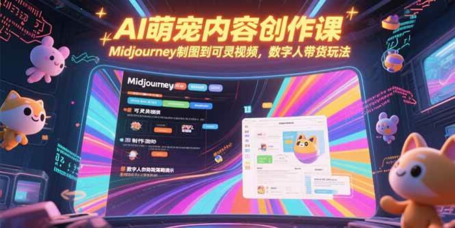 (15311期)AI萌宠内容创作课,Midjourney制图到可灵视频,数字人带货玩法-51云资源