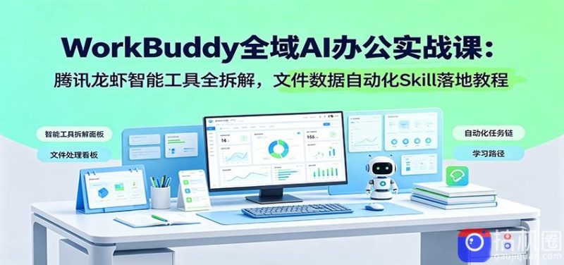 WorkBuddy全域AI办公实战课:腾讯龙虾智能工具全拆解,文件数据自动化Skill落地教程-51云资源