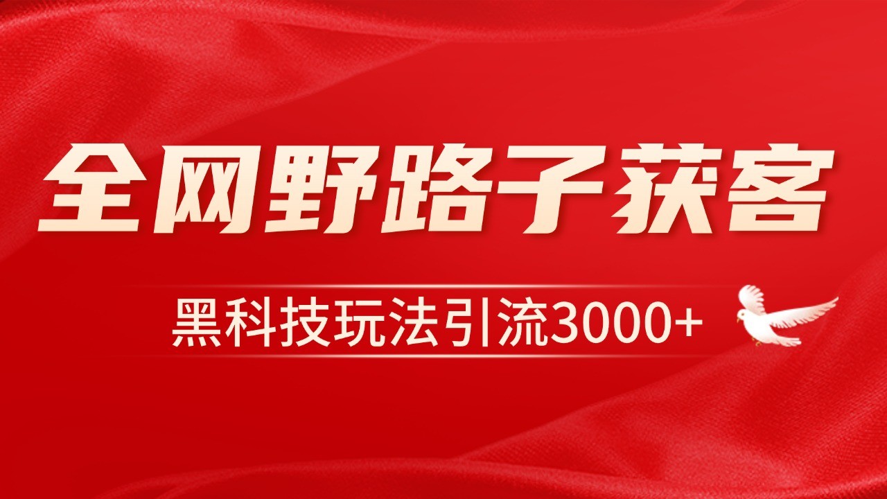 电商引流获客野路子全平台暴力截流获客日引500 