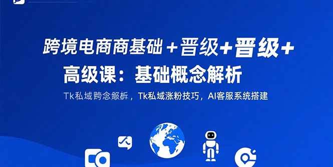 （15496期）跨境电商基础 晋级 高级课：基础概念解析,Tk私域涨粉技巧,AI客服系统搭建-51云资源