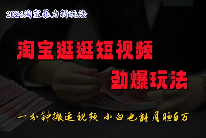 蓝海项目，淘宝逛逛视频分成计划，日入500 ，只需一分钟搬运视频-51云资源