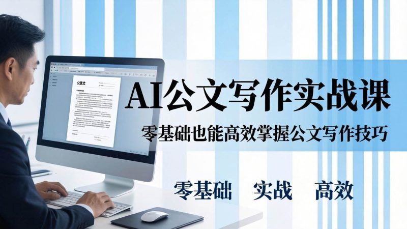（17783期）AI 公文写作实战课：零基础掌握格式规范与 5 大文种，用 AI 高效写出合格材料-51云资源