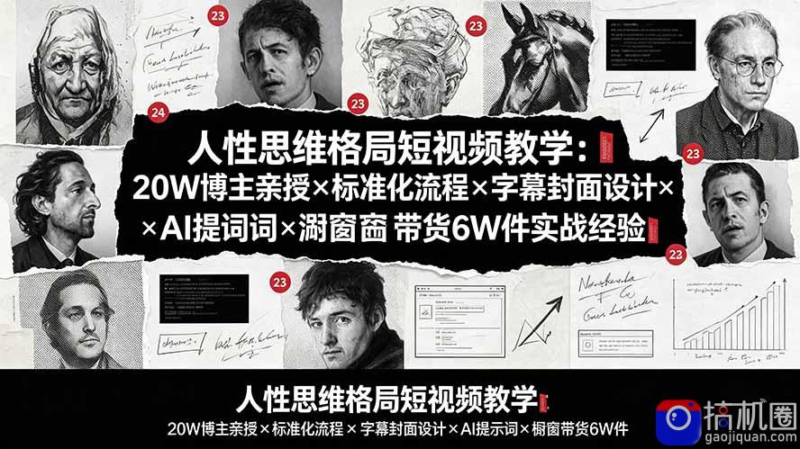 人性思维格局短视频教学:20W博主亲授×标准化流程×字幕封面设计×AI提示词×橱窗带货6W件实战经验-51云资源