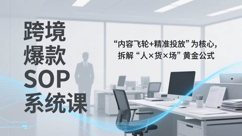 (17370期)跨境爆款SOP系统课,“内容飞轮 精准投放”为核心,拆解“人×货×场”黄金公式-51云资源