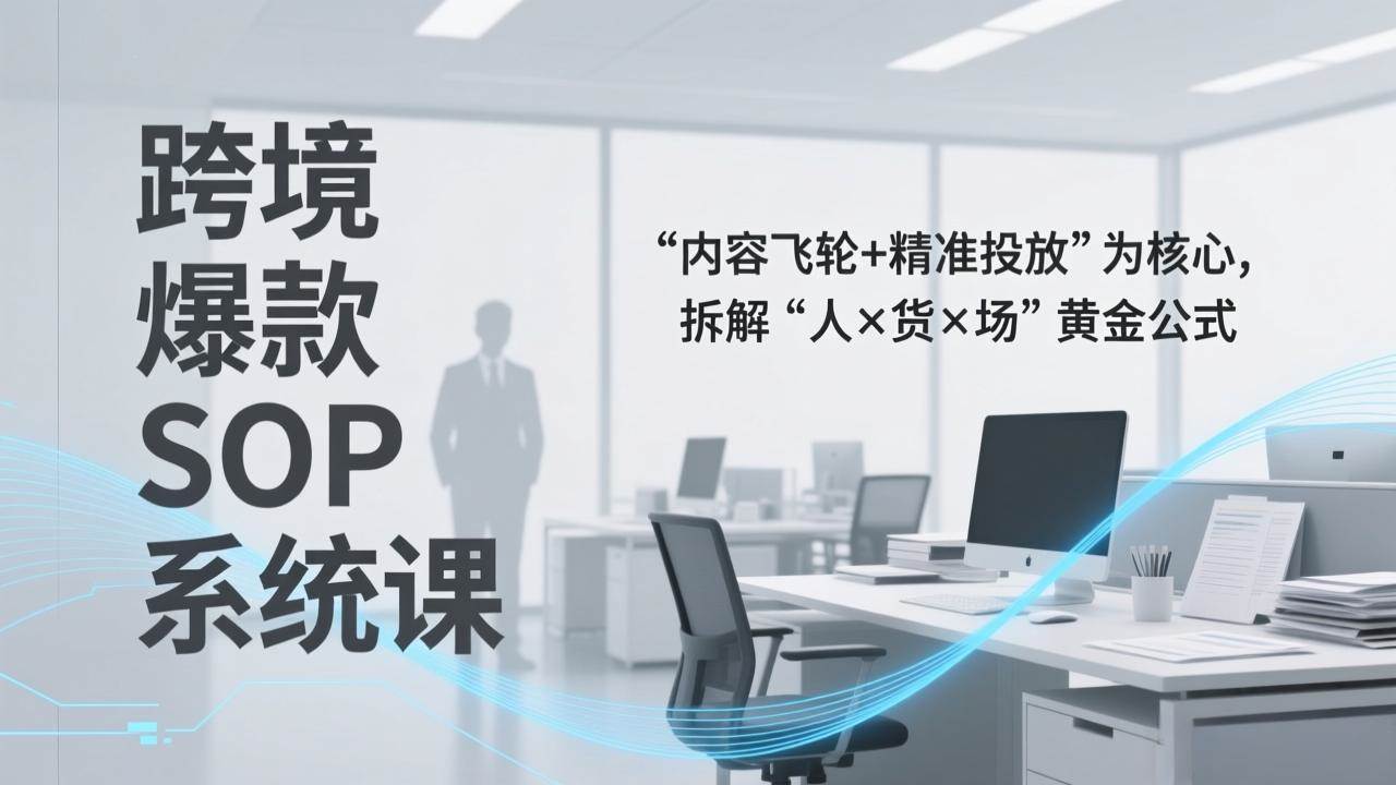 (17370期)跨境爆款SOP系统课,“内容飞轮 精准投放”为核心,拆解“人×货×场”黄金公式