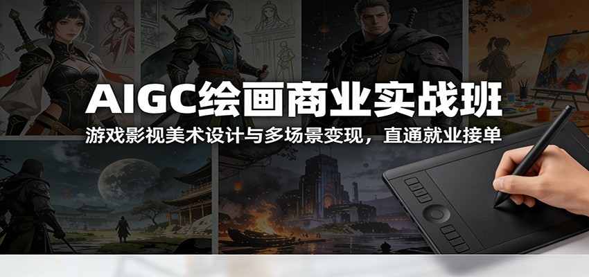 AIGC绘画商业实战班:游戏影视美术设计与多场景变现,直通就业接单-51云资源