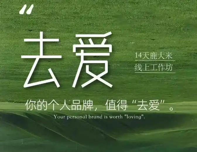 去爱14天鹿大米线上工作坊，你的个人品牌，值得“去爱”-51云资源
