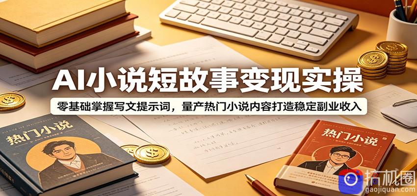 AI小说短故事变现实操：零基础掌握写文提示词，量产热门小说内容打造稳定副业收入-51云资源