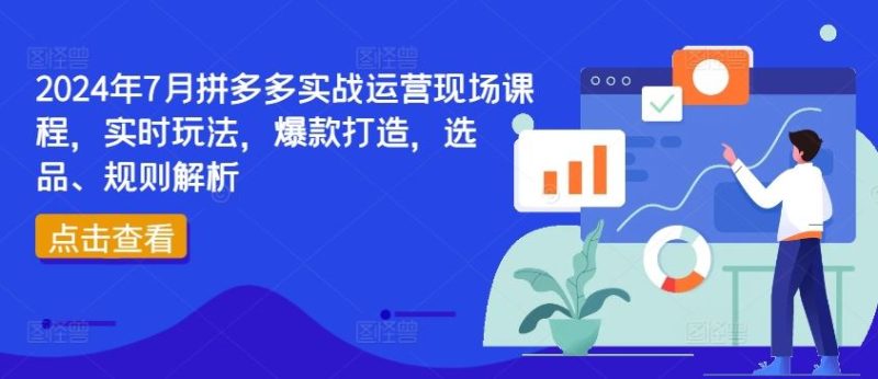 2024年7月拼多多实战运营现场课程,实时玩法,爆款打造,选品、规则解析-51云资源