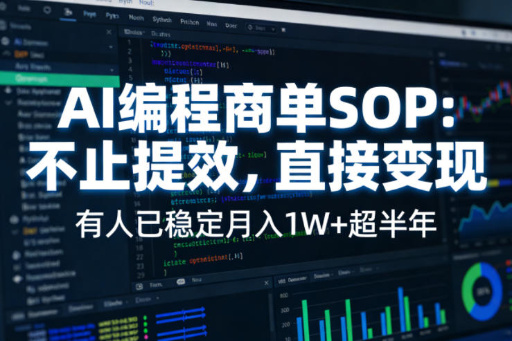 AI编程商单SOP,AI编程不能只给工作提效,还要直接变现,有人已经稳定月入1W 半年了