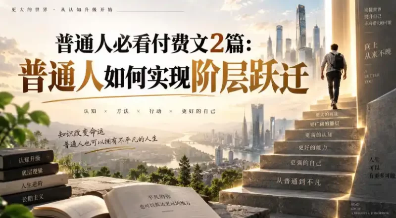 普通人必看付费文2篇:普通人如何实现阶层跃迁-51云资源