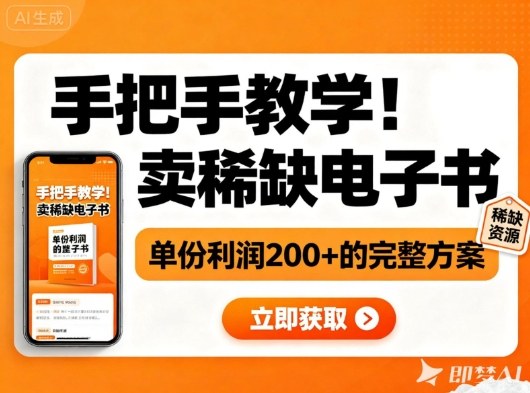 手把手教学！在小红书卖稀缺电子书，单份利润2张 的完整方案-51云资源