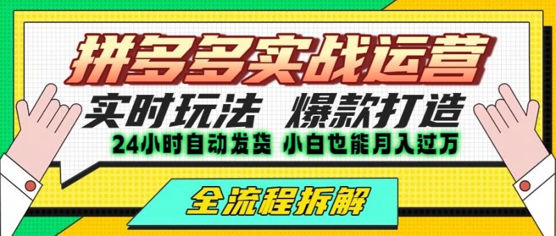 拼多多最新实战运营高投产:长久稳定项目,单店利润一天三位数-51云资源