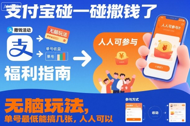 支付宝碰一碰撒钱了，无脑玩法，单号最低能搞几张，人人可以撸【揭秘】-51云资源